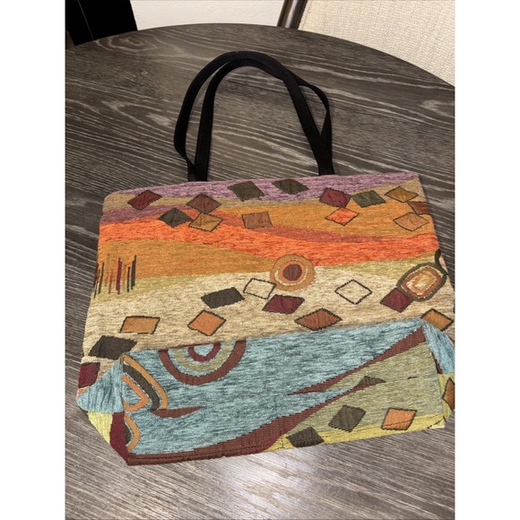 Danny K. Handbags - Danny K Tapestry Tote Bag Geometric Boho Y2K Made In USA Beverly Hills CA